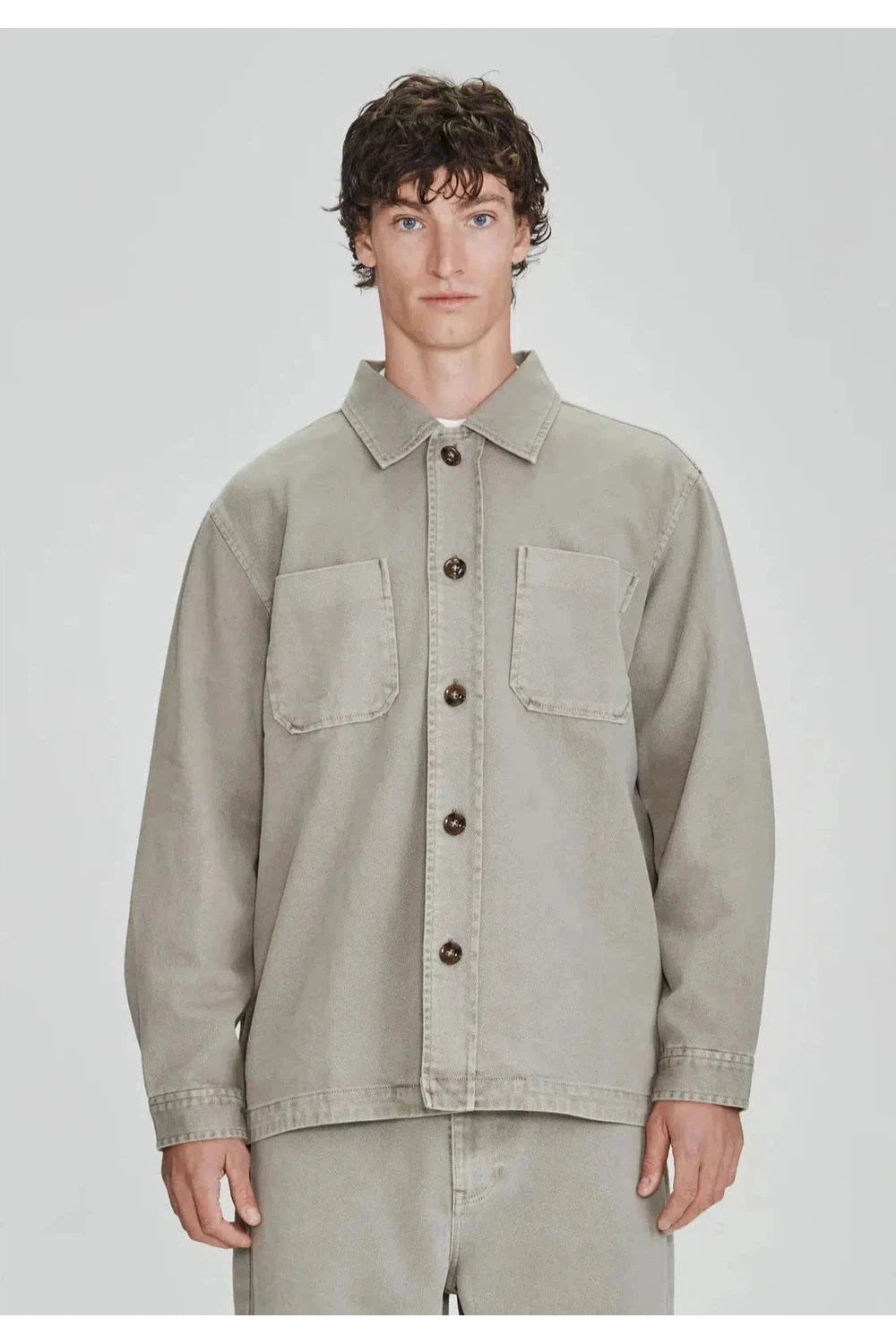 Commoners Mens Drill Utility Shacket Vintage Smoke | COMMONERS | Mad About The Boy