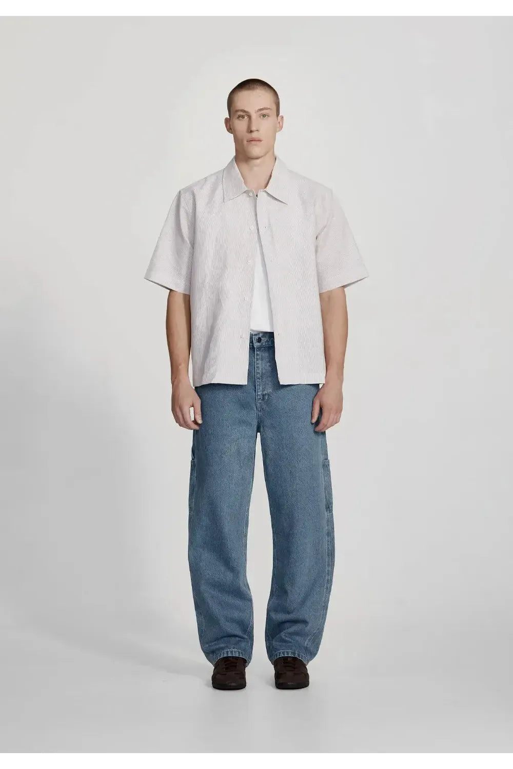 Linen Blend Box Fit Shirt - Tobacco Stripe COMMONERS | COMMONERS | Mad About The Boy