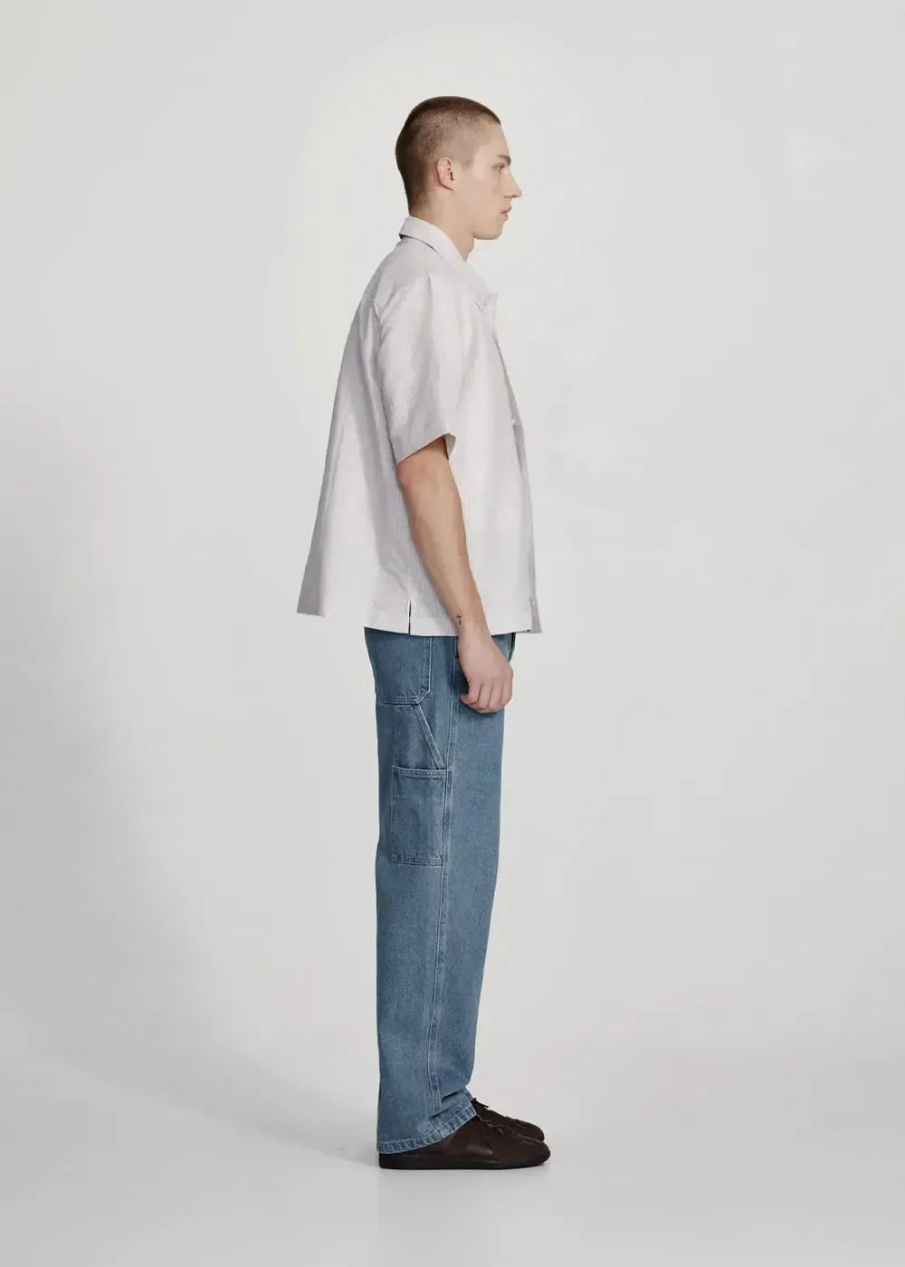 Linen Blend Box Fit Shirt - Tobacco Stripe COMMONERS | COMMONERS | Mad About The Boy