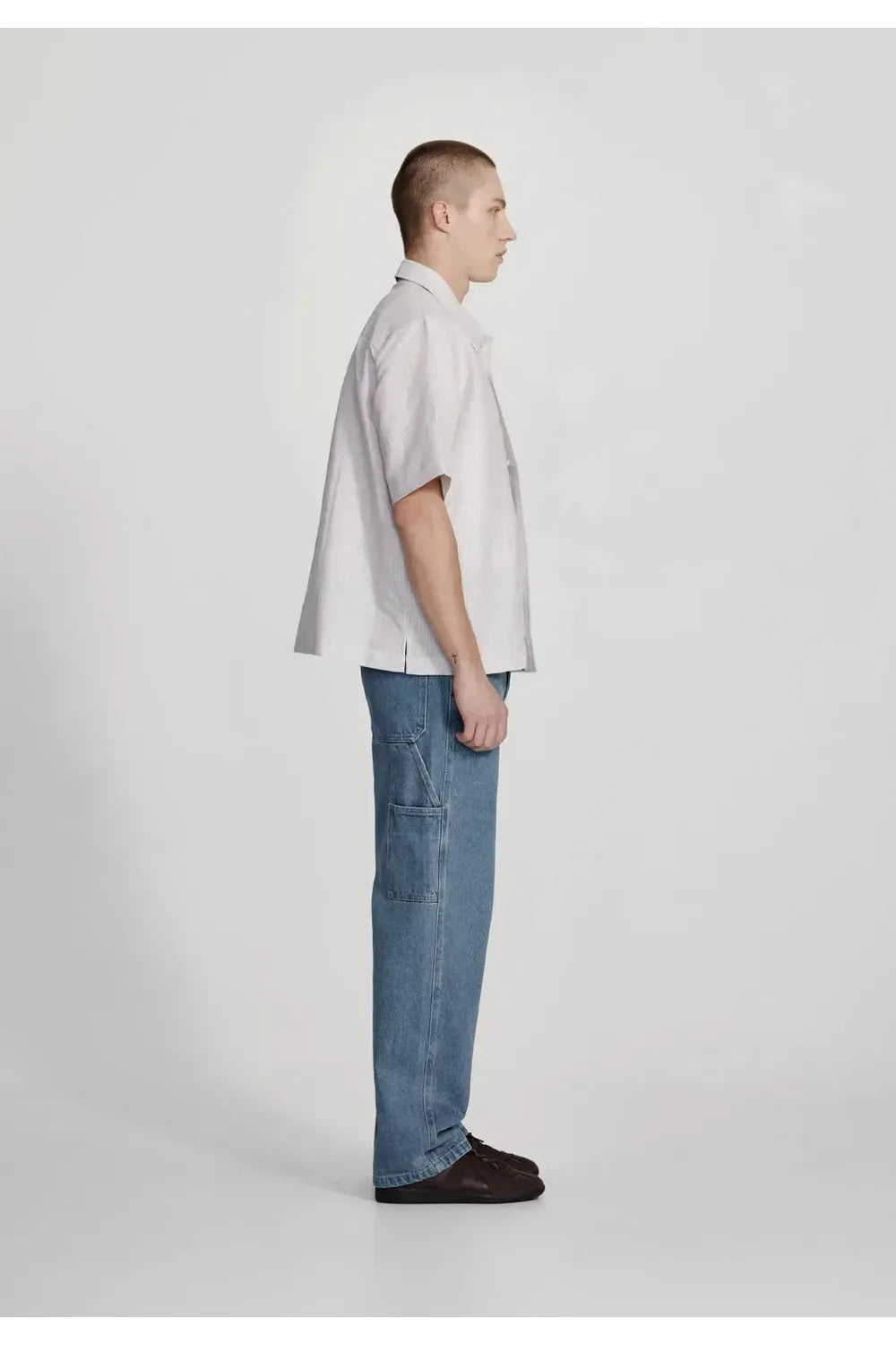 Linen Blend Box Fit Shirt - Tobacco Stripe COMMONERS | COMMONERS | Mad About The Boy