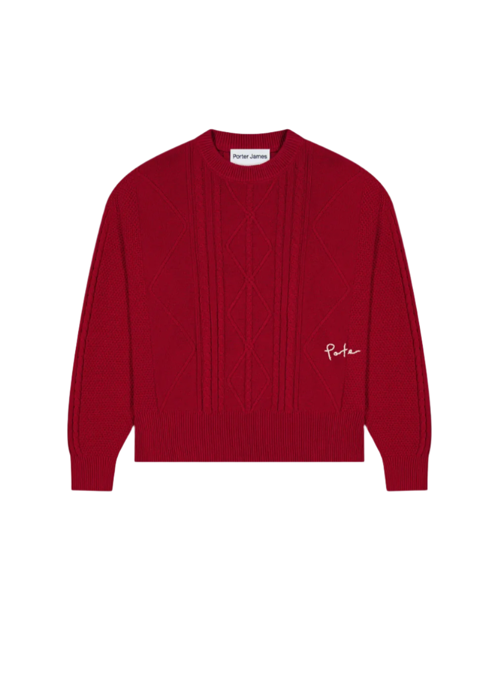 Porter James Sports Cricket Cable Knit Red | PORTER JAMES SPORTS | Mad About The Boy
